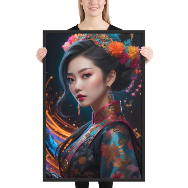 Framed photo - Oriental Girl Flowers - Image 4